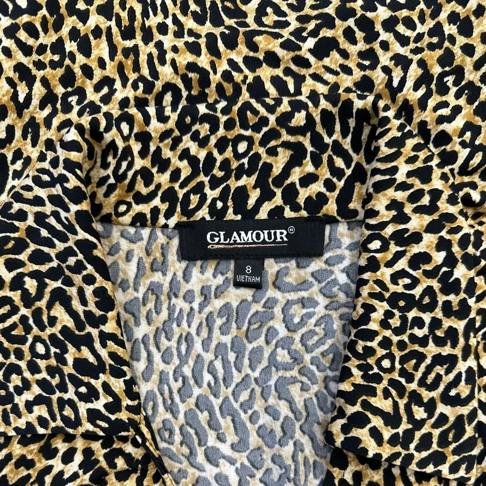 NWT Glamour Printed Cheetah Ring Wrap Dress - Picture 6 of 7